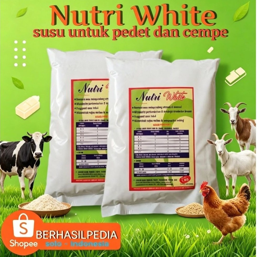 Nutri White Susu Ternak Sapi Pedet Cempe Domba Penggemukan susu  anti diare.