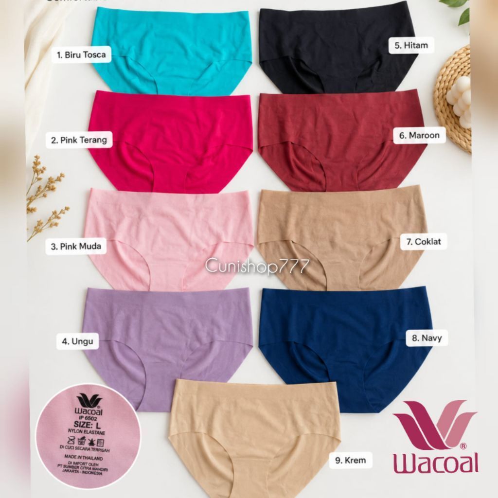 WACOAL PANTY SEAMLESS MIDI M L LL XL POLOS CD WANITA IP 6502
