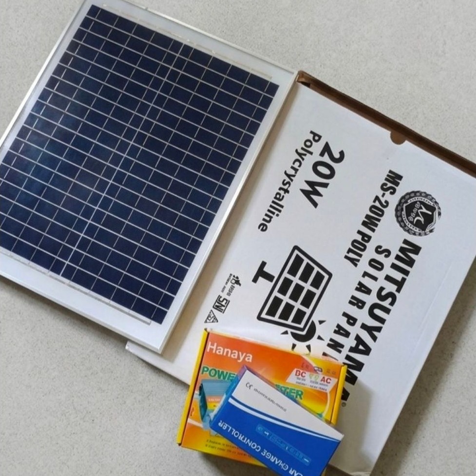 Panel surya 20 wp inventer 500 watt gratis kabel surya