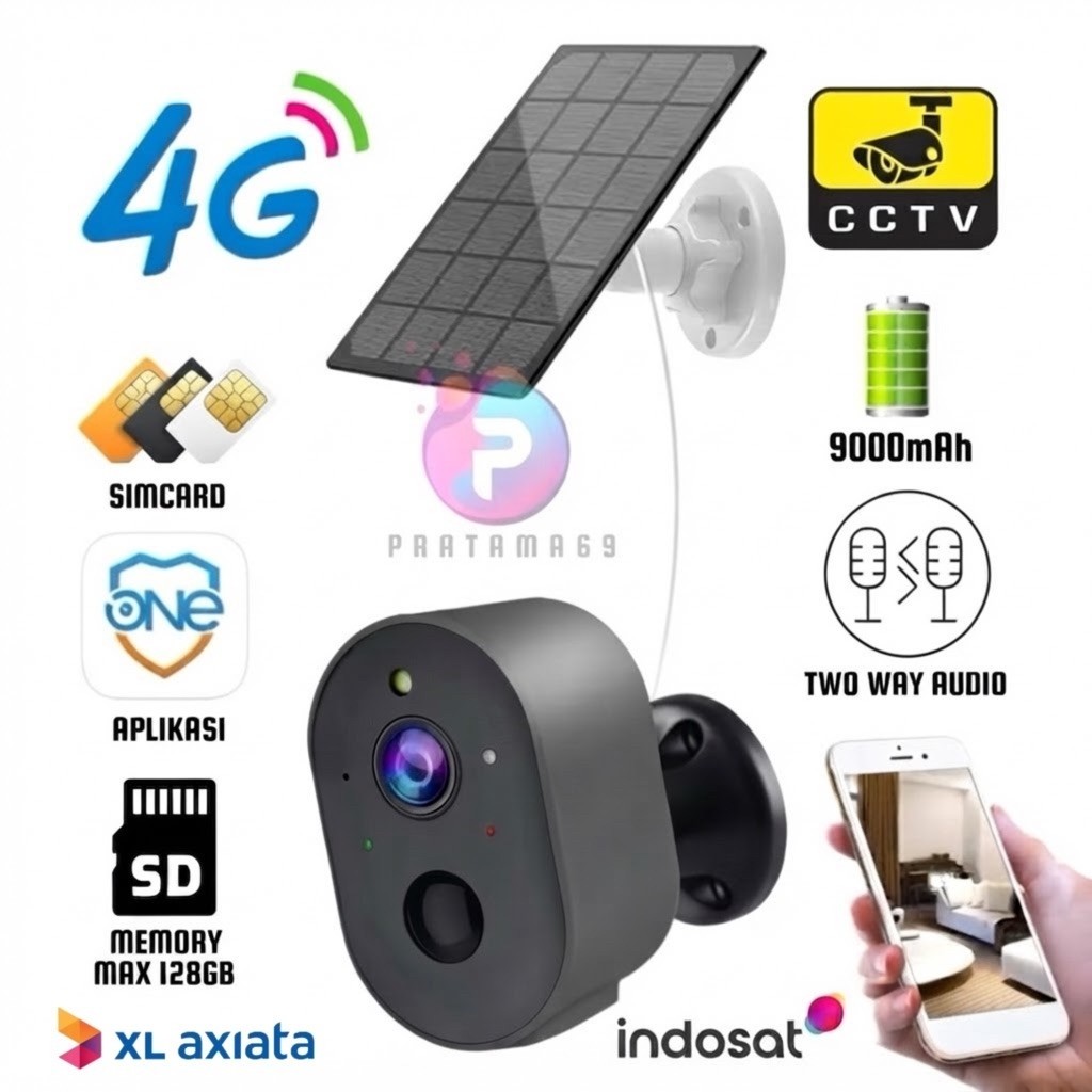 Camera CCTV Outdoor 4G Simcard Tanpa Wifi Pantau Live