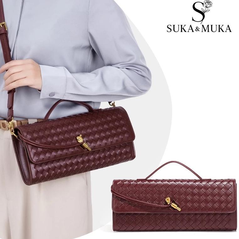 30X12Cm Tas Bahu Besar Tas Wanita Arrow Bag Largetas Woven Tas Tangan Anyaman Jodie Wanita Vegan Lea
