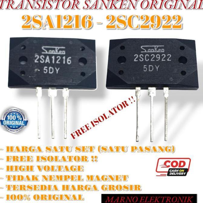 TR TRANSISTOR SANKEN 5DY 2SC2922 2SA1216 2 SC 2922 SA 1216 ASLI ORIGINAL TRANSISTOR (ORI) MRN99