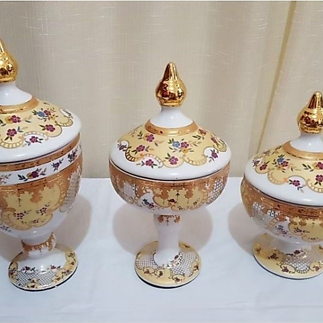 Vicenza Toples Piala T383 Porselain 3 Pcs Set | SECOND | Toples Lebaran