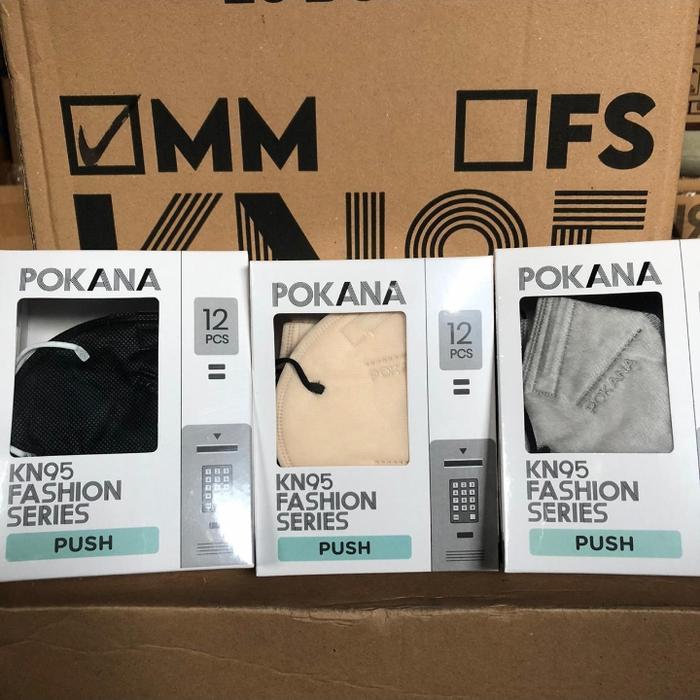 Masker Medis KN95 Fashion Series Pokana Box isi 12 Pcs - Navy Orange