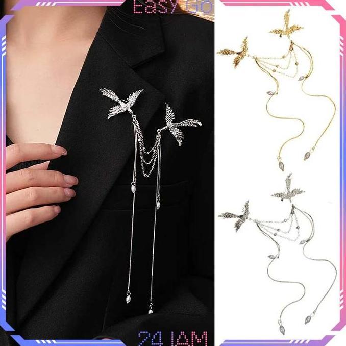 SAMBINAKA Bros Rantai Wanita Pin Bros Rantai Phoenix Bros Pin Rantai Jas Lapel Pin Rantai Bros Kerah