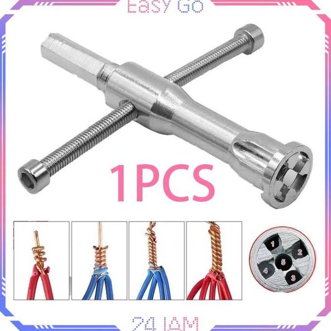 SAMBINAKA Alat Pemutaran Kabel Manual Alat Pemutar Kabel Listrik Wire Stripping Twister Alat Pelinti