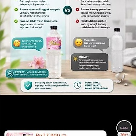 Parfum Laundry OWFECT 1 Liter - Aroma Tahan Lama & Anti Bakteri