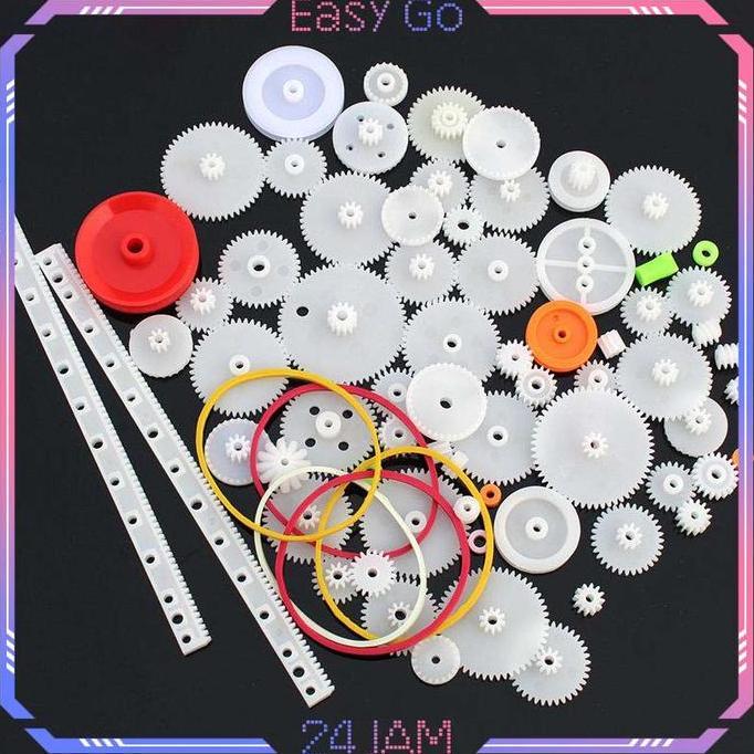 SAMBINAKA 75pcs/Set Gear Plastik Mainan Roda Gigi Plastik Mainan Gear Mainan Untuk DIY Mainan RC Toy