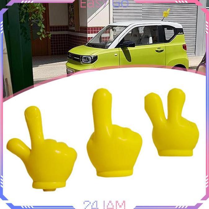 SAMBINAKA Bola Antena Mobil Universal Antena Bola Mobil Lucu Victory Finger Boneka Antena Mobil Ante