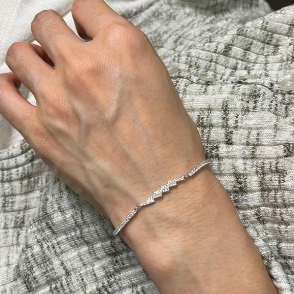 GELANG PERMATA AURELIA RANTAI ITALY -PERAK 18 K, -LAPIE EMAS 18 K