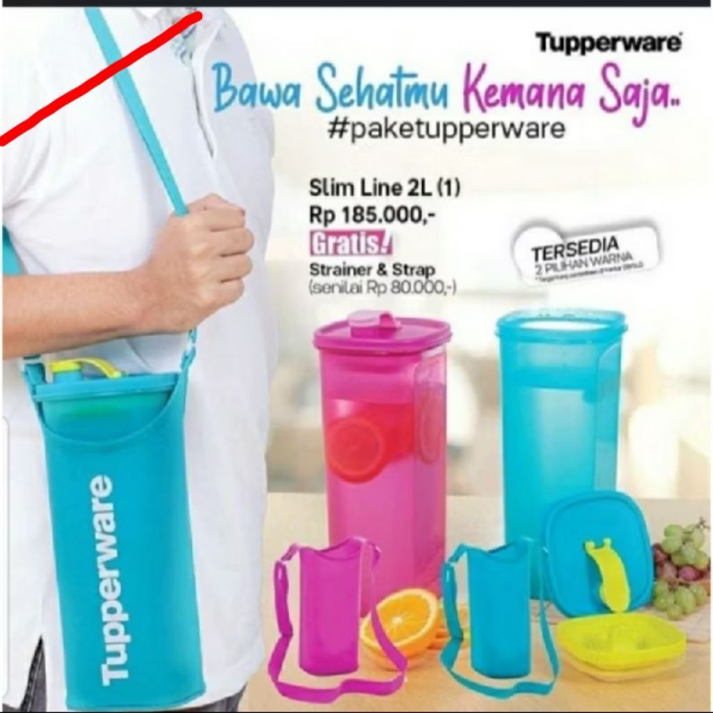 Slim line tupperware 2 liter free strap