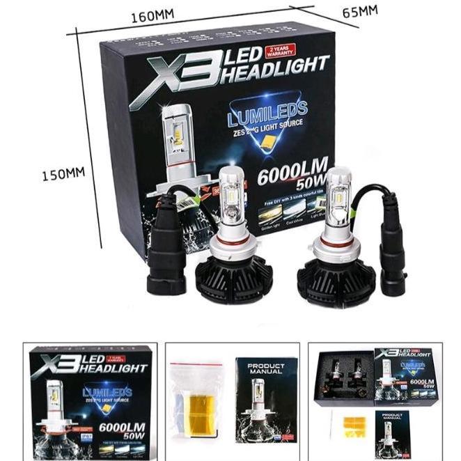 Lampu LED Headlamp Mobil DATSUN GO LED X3 H4 H7 H11 HB3