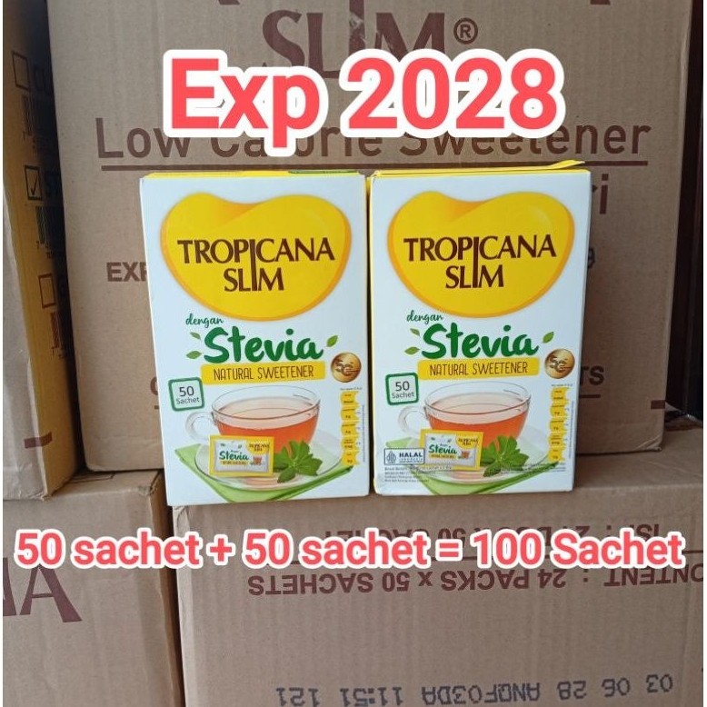 gula tropicana slim stevia isi 100 sachet
