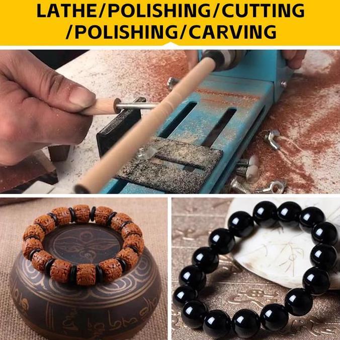 ------] IT mesin bubut poles bor cutting gerinda kayu mini kerajinan tangan DIY