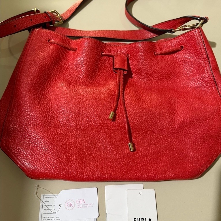 FURLA Atena Small Bucket Bag Fuoco