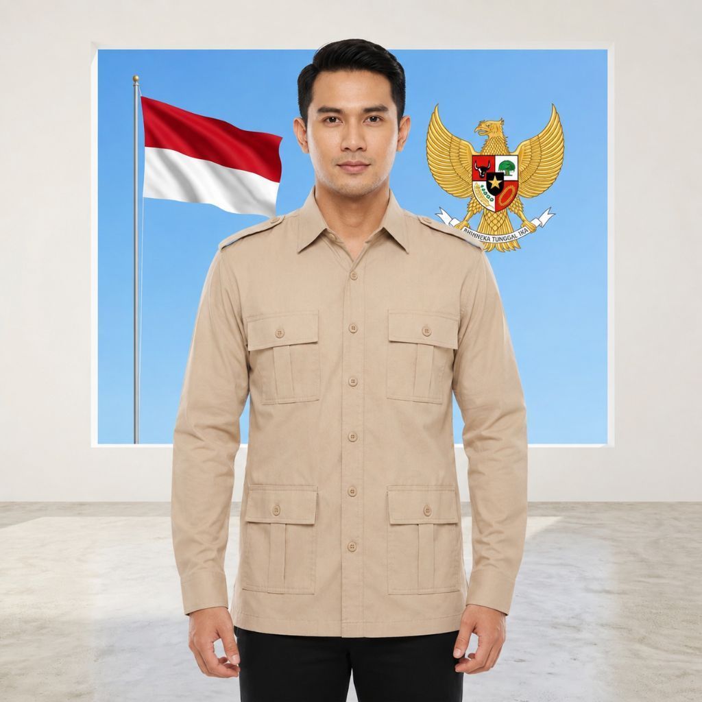 KEMEJA CREAM PANJANG PRABOWO TERBARU PREMIUM#GERINDRA#KEMEJS#PRABOWO
