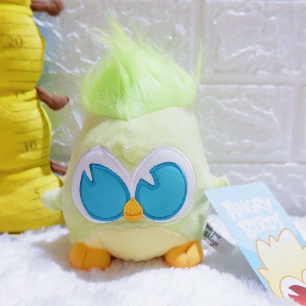 Boneka Angry Birds Hatchlings Plush 6" Baby Angry Bird Stuffed Animal Green NWT