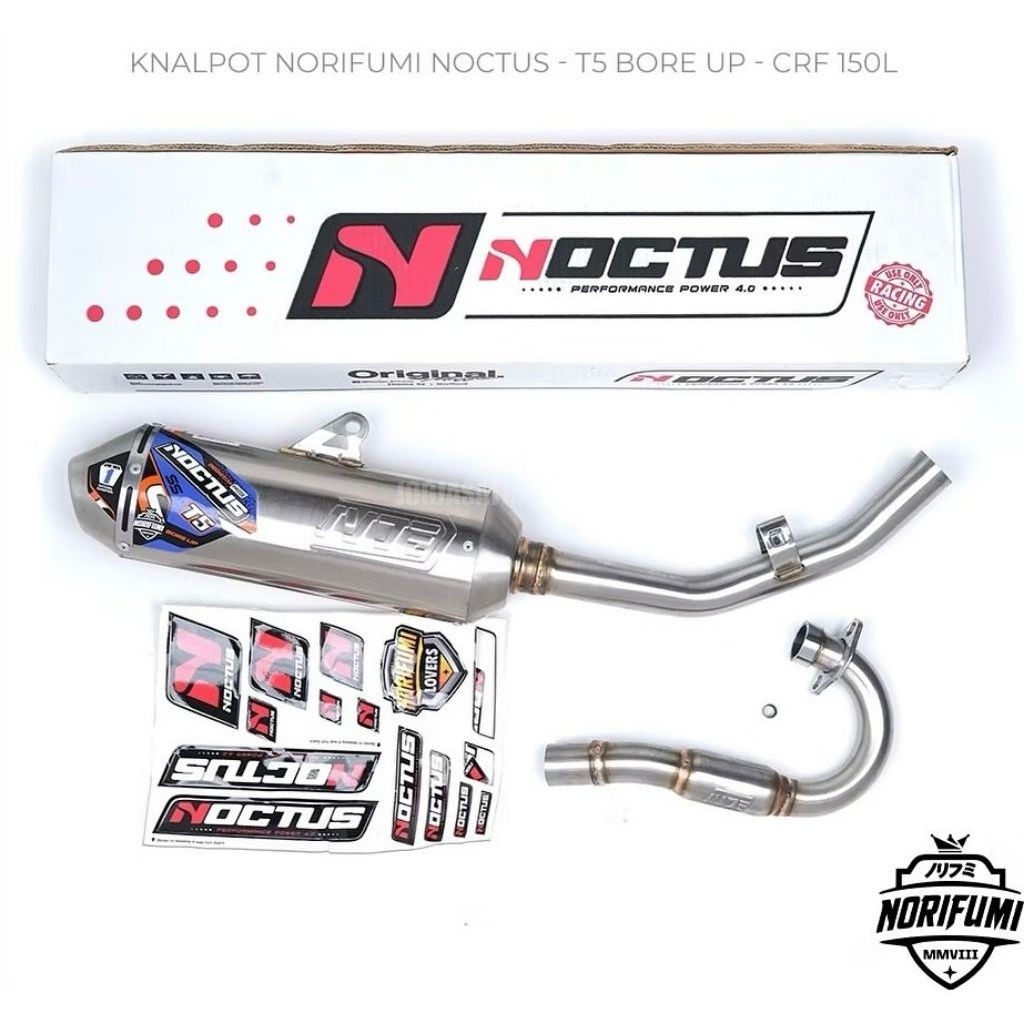 KNALPOT NORIFUMI NOCTUS T5 BOREUP PNP KLX CRF WR155 KNALPOT STANDAR KNALPOT NOCTUS