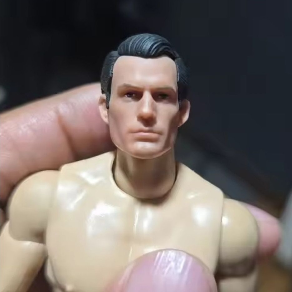skala 1/12 (6 inch) miniatur headsculpt kepala superman Henry cavill figure kitbash