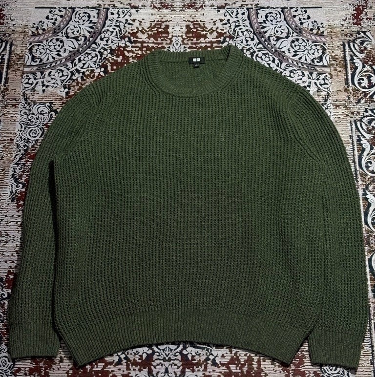 Knitwear Waffle Uniqlo | Rajut Waffle Uniqlo