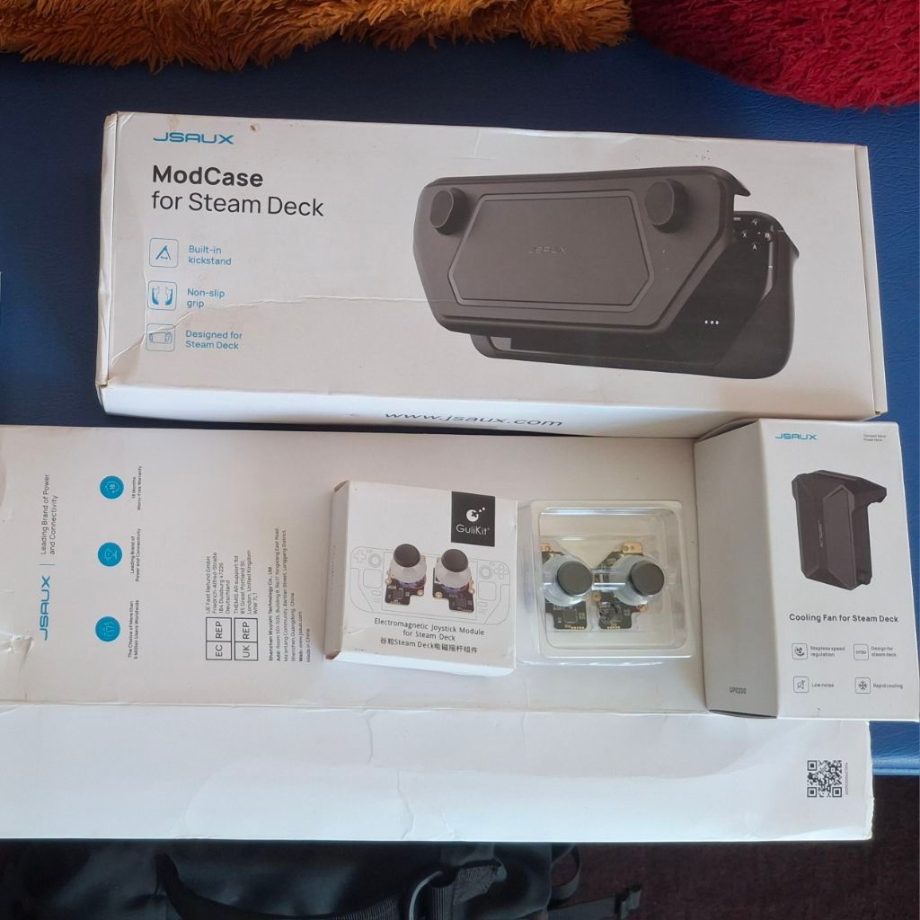 Jsaux modcase set cooling fan , tempered glass steamdeck