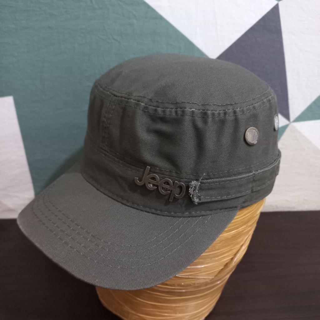 Topi Komando Jeep Logo Besi Unisex Pria Wanita R9262