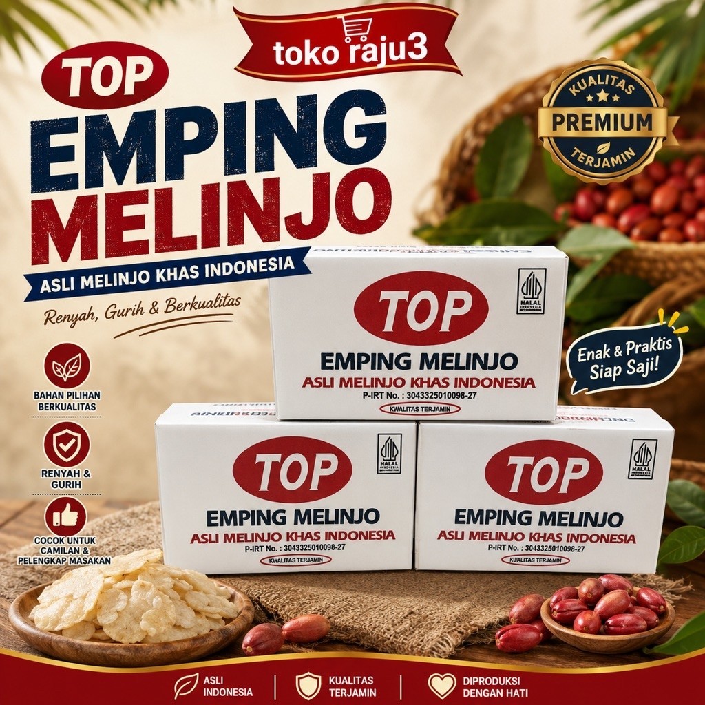 emping belinjo kemasan 1kg per dus