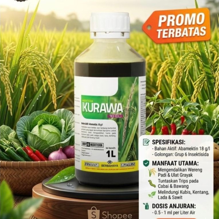 Insektisida Kurawa 18 EC 1L Bahan Aktif Abamektin untuk Padi
