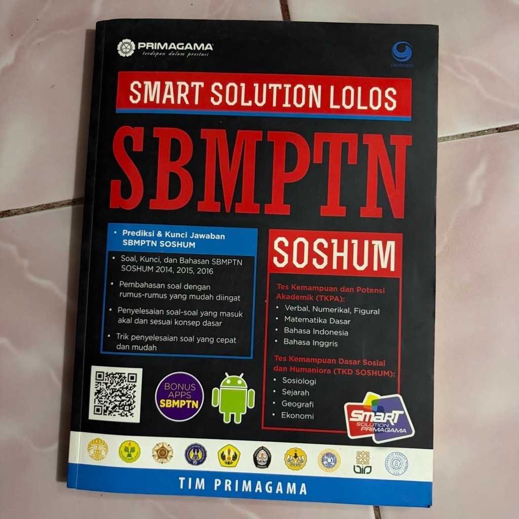 Buku Primagama Smart Solution Lolos SBMPTN Soshum 2014 2015 2016 dengan Bonus Apps