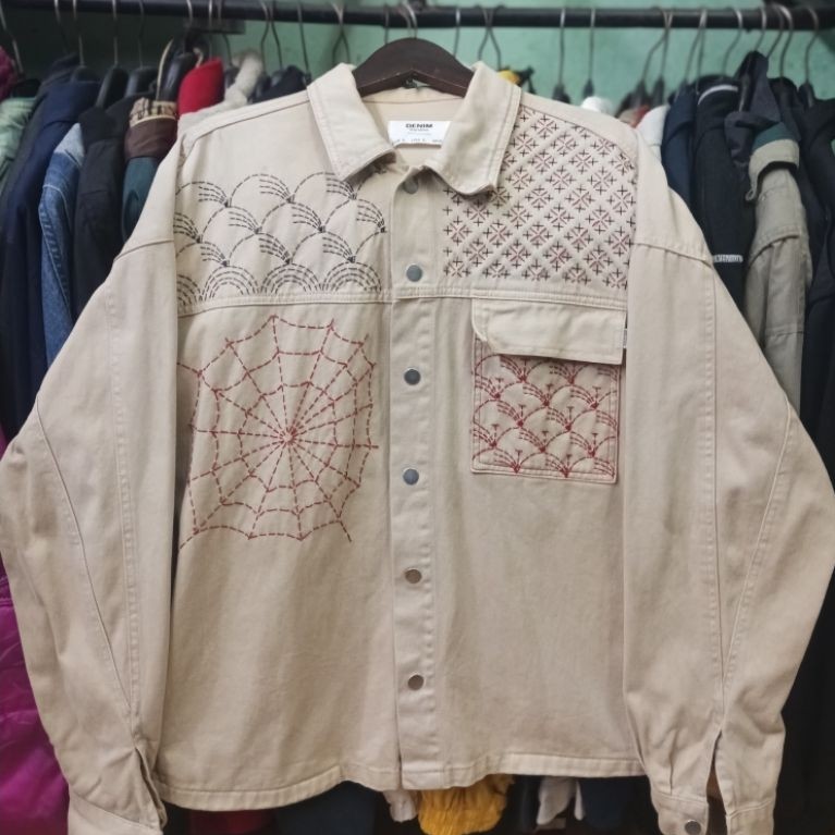 JACKET DENIM BERSHKA CUSTOM SASHIKO by MightyConcept