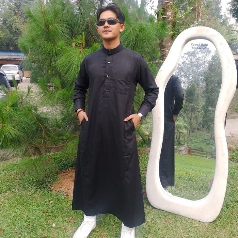 jubah gamis pria dewasa premium al-harmain lengan panjang