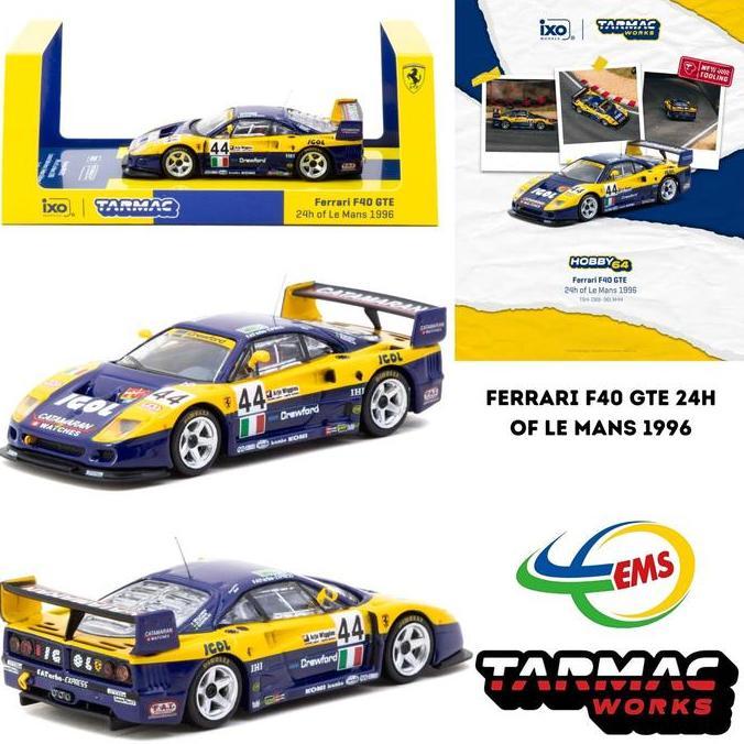 T64-088-96LM44  - TARMAC WORKS 1/64 FERRARI F40 GTE 24H OF LE MANS 1996 SMETOY