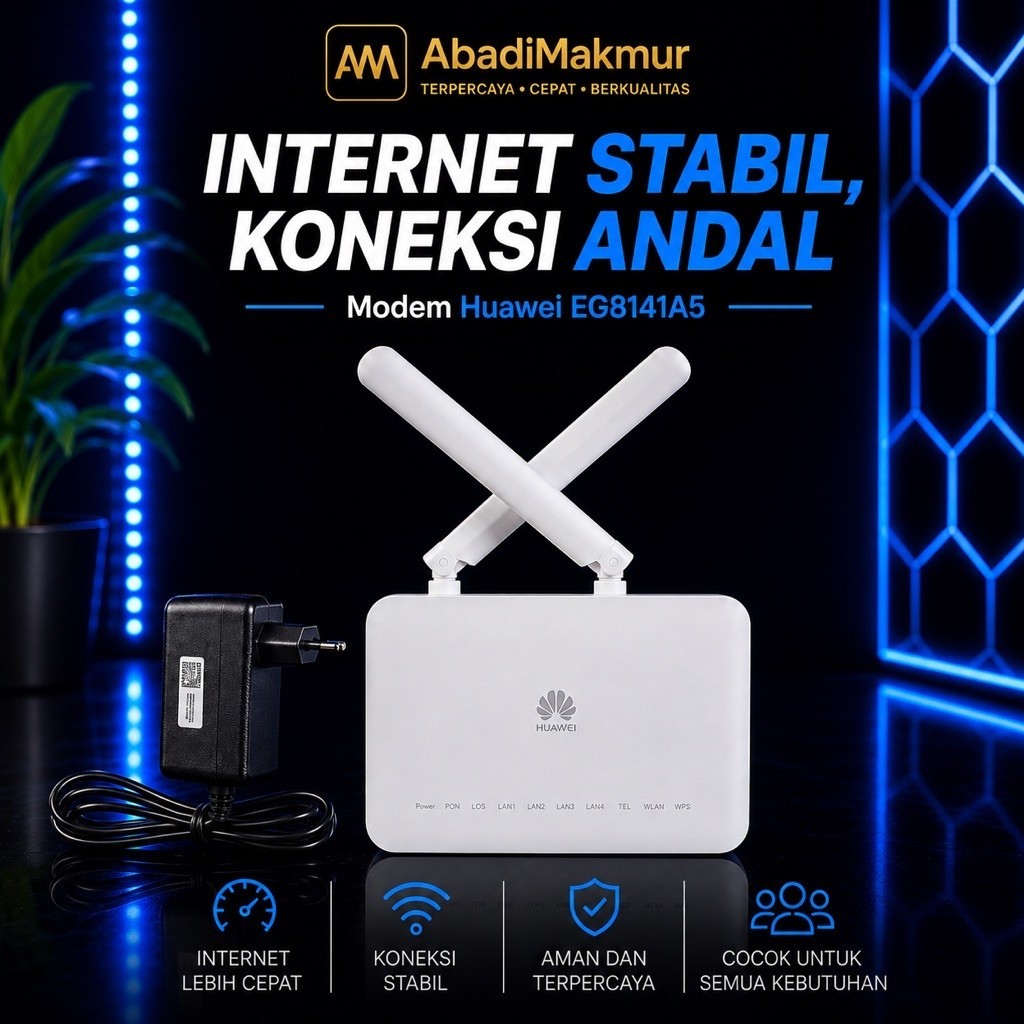 Huawei EG8141A5 Port Hijau + Adaptor 12V 1A