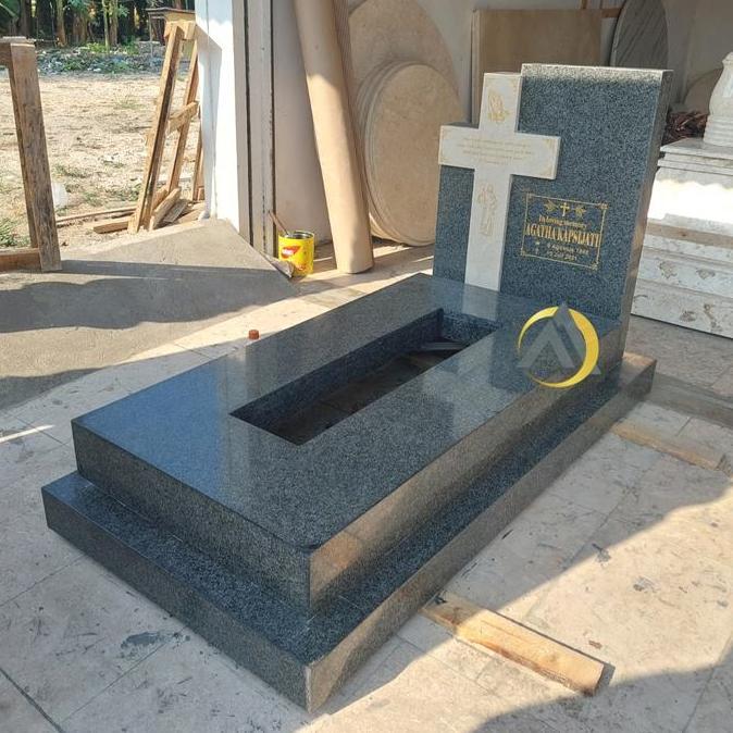 Terlaris Kijingan Makam Kristen Batu Granit Hitam Impala Bintik P.150 L.75 T.25