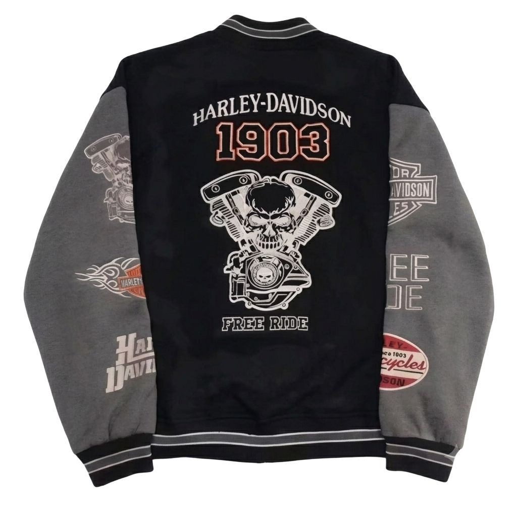 Jaket Varsity Harley-Davidson Hitam Freeride