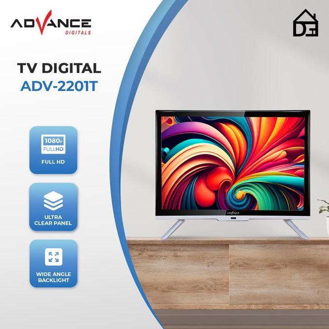 Advance Digital Led Hd Tv Tvd Adv 2201 T / Adv-2201T / 2201T Usb Movie 22 Inch 22" Hdmi Vga Sudah Pa