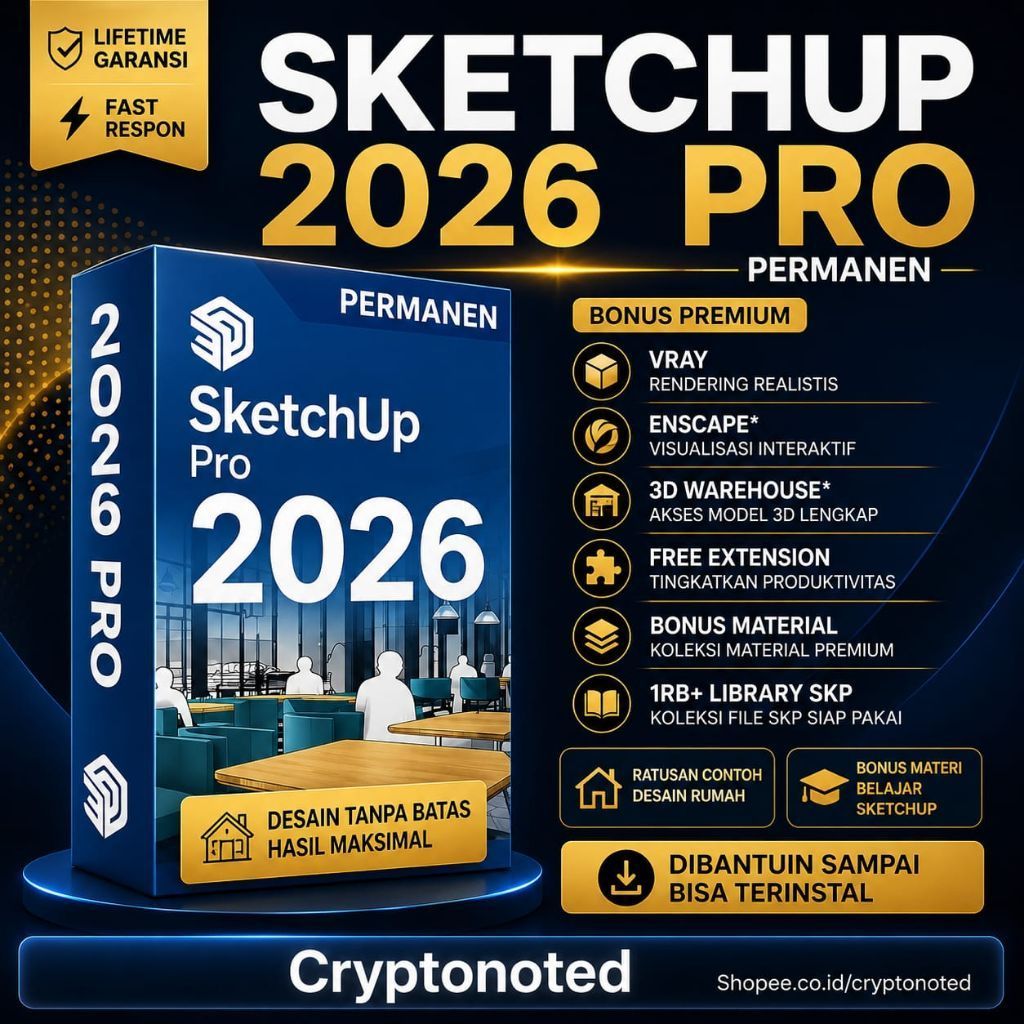 Sketchup Pro 2026 + Vray + Enscape Full Version Original Lifetime + Panduan Instalasi