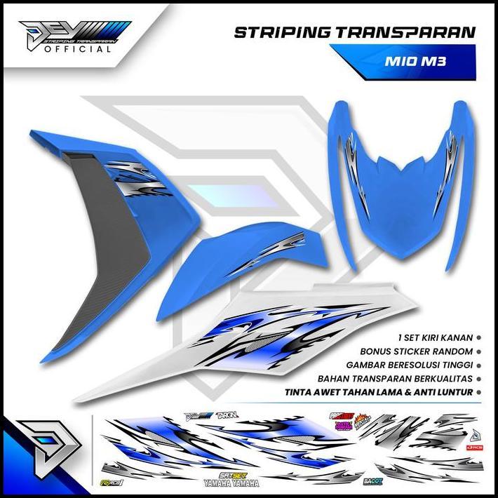 HOT DEAL STRIPING TRANSPARAN MIO M3 | MOTIF VARKY CARBON | STICKER BODY YAMAHA MIO M3 