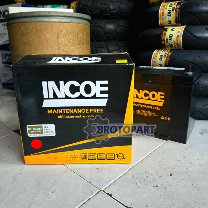 Aki Mobil INCOE NS70 65D26R MF 12V 65Ah Aki Kering Original INCOE ASTRA