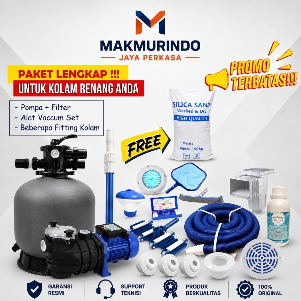 Paket Mesin Filter Pompa Kolam Renang Vacum Pembersih Kolam Renang Peralatan Kolam Renang Lengkap