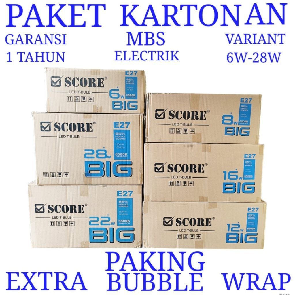 SCORE BIG BOHLAM LED ( PAKET 1 DUS /1 KARTON ) LAMPU LED SCORE BIG PAKET KOLIAN