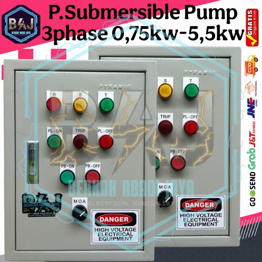 PANEL POMPA SUBMERSIBLE 3PHASE 1,1KW SAMPAI 5,5KW