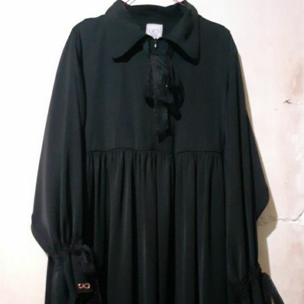 Preloved gamis savana by sofni size L warna hitam.