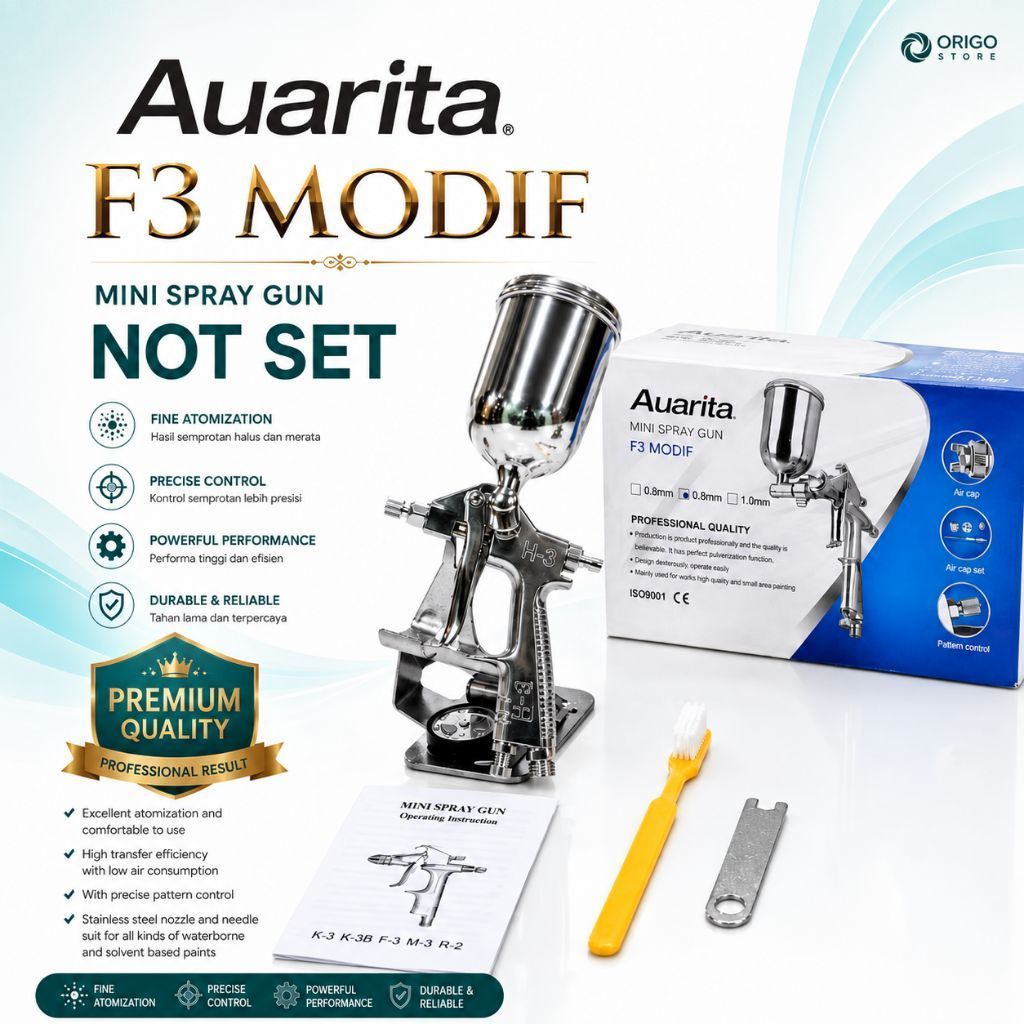 AUARITA SPRAY GUN F3 MODIF Not set& Set Plus REGULATOR, FILTER, COUPLER
