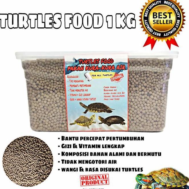 Makanan Pelet Kurakura Air Brazil Res Reptile Turtle Food 1Kg Coklat