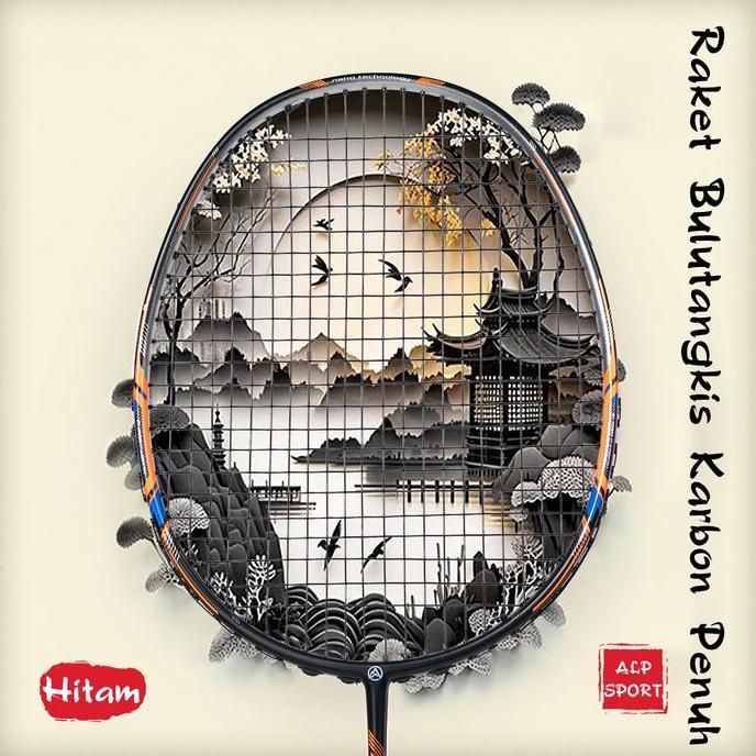 ALP GJ Raket Badminton Original 10U Ultra Light 100% Full Carbon T800 Profesional Rebound Cepat untu