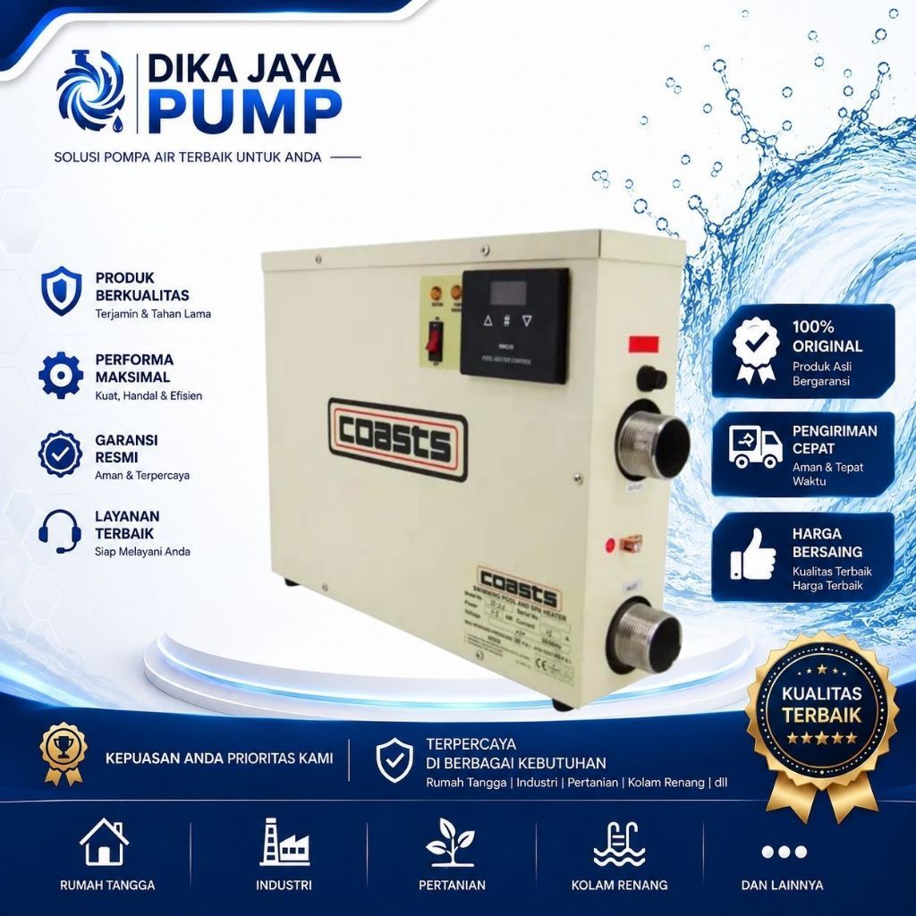Mesin Pemanas Air Kolam Renang Water Heater 5,5KW 7,5kw 9kw 15kw 18kw - 7,5kw