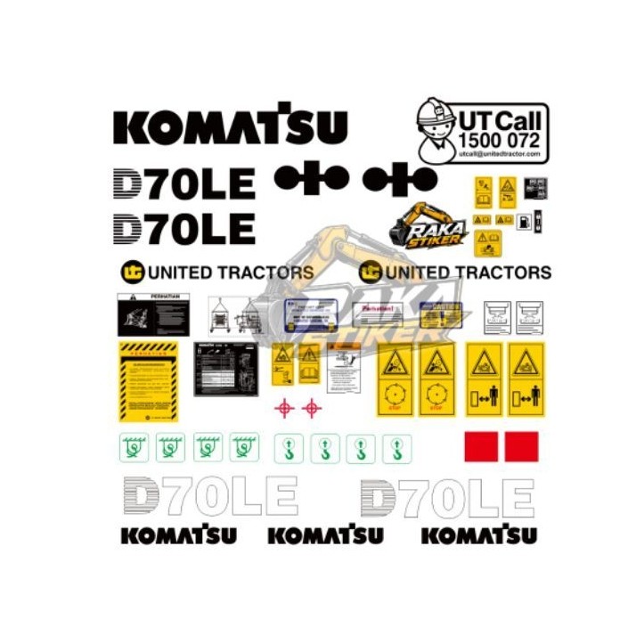 Stiker Dozer Komatsu D70LE Decal Sticker