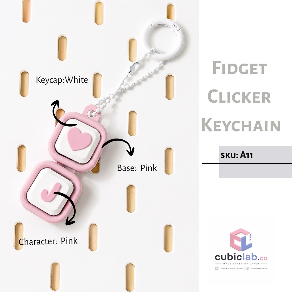 Cubic Lab - Initial Keychain 3D Fidget Clicker