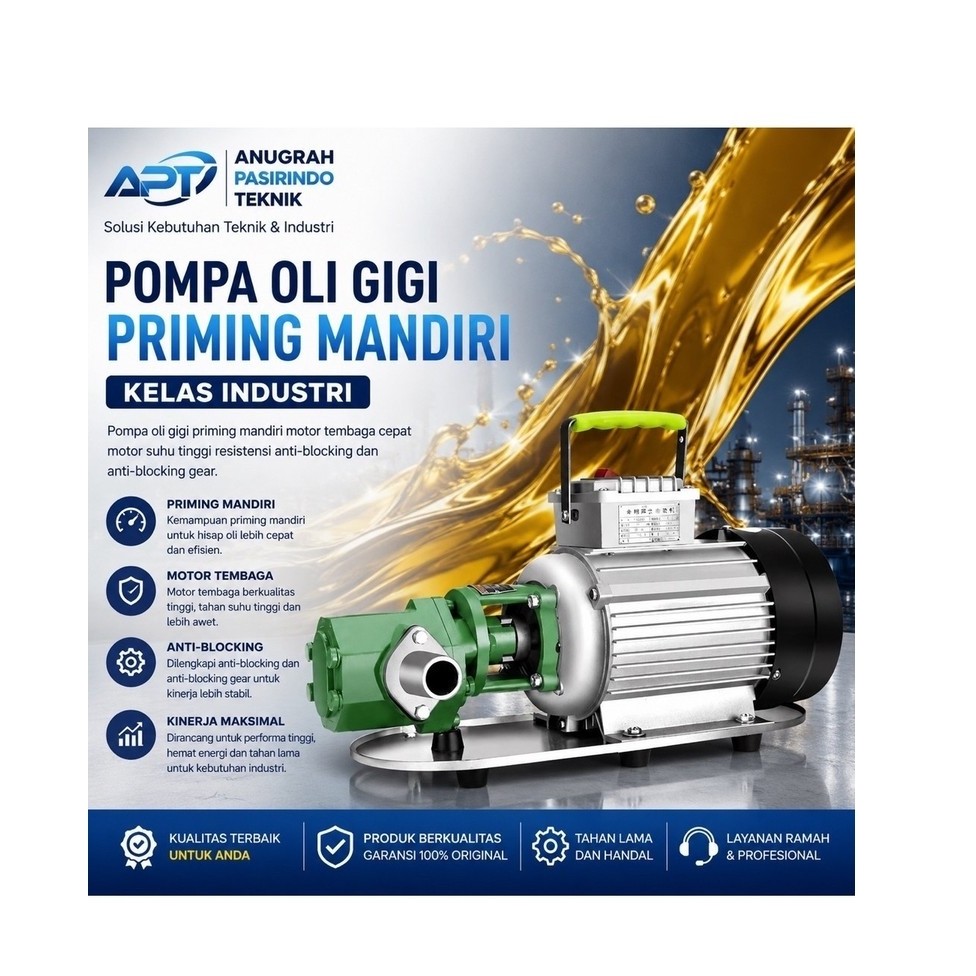 Pompa WCB 100 Minyak Oli Solar Bensin Cairan Kental Pompa Gear Pump WCB 100 pendorong air toren alko